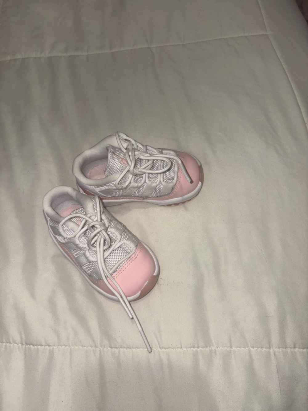 Jordan Kids Pink and White Lace-Up Sneakers